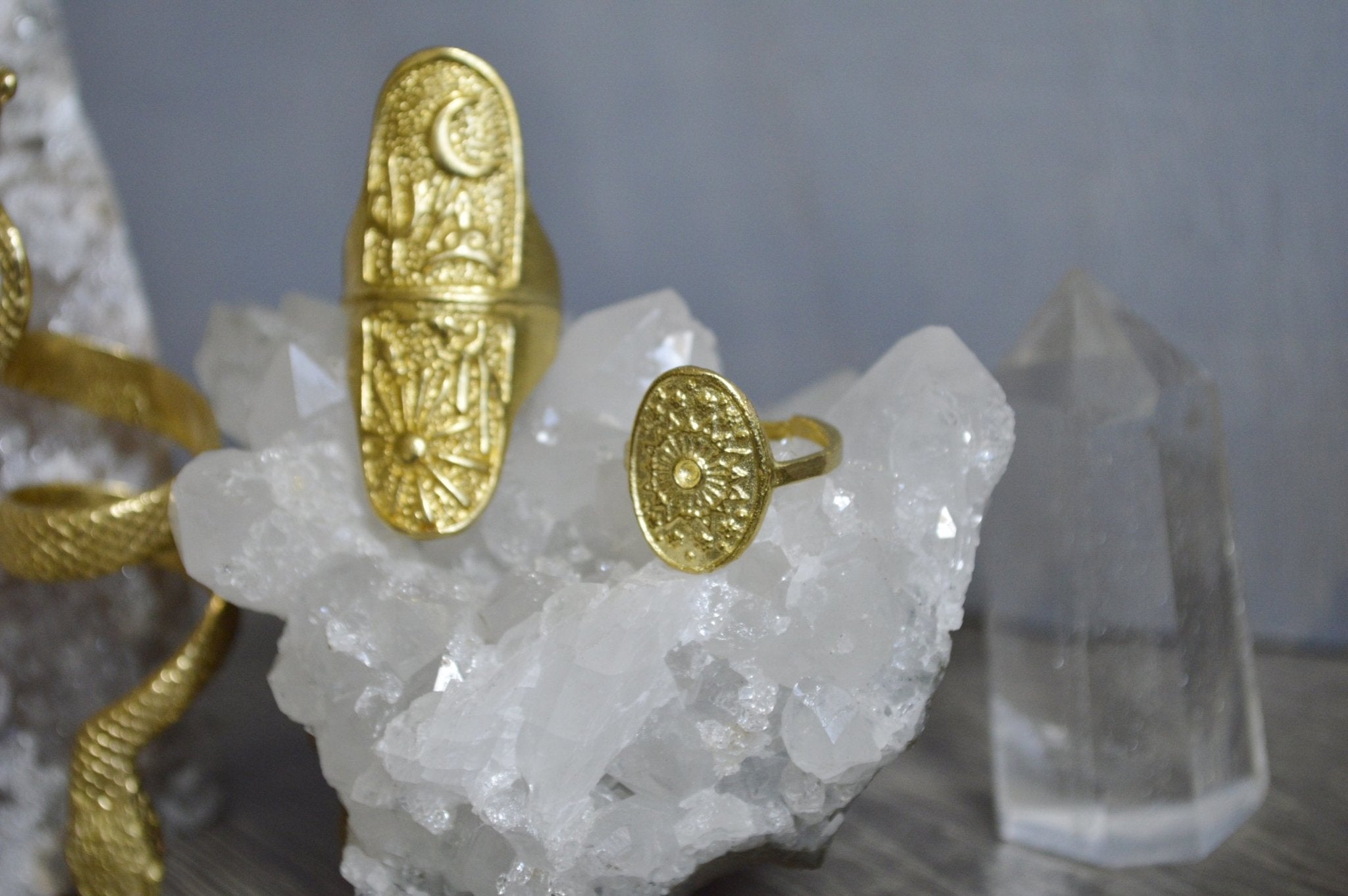 Desert Moonlight Brass Ring Set - We Love Brass