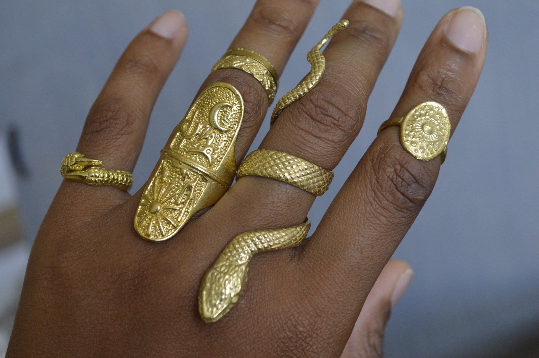 Desert Moonlight Brass Ring Set - We Love Brass