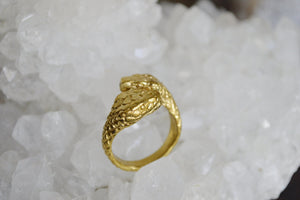 Double Headed Brass Serpent Ring - We Love Brass