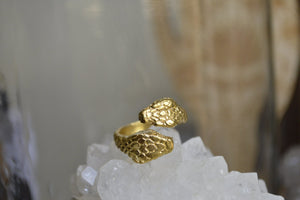 Double Headed Brass Serpent Ring - We Love Brass