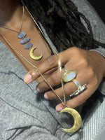 Cargar imagen en el visor de la galería, Duality Brass Moon Necklace Set - We Love Brass
