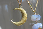 Cargar imagen en el visor de la galería, Duality Brass Moon Necklace Set - We Love Brass
