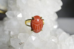 Cargar imagen en el visor de la galería, Earthling - Jasper Scarab Ring - We Love Brass
