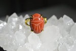 Cargar imagen en el visor de la galería, Earthling - Jasper Scarab Ring - We Love Brass
