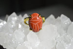 Load image into Gallery viewer, Earthling - Jasper Scarab Ring - We Love Brass
