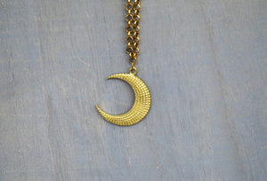 Ebb n Flow - Brass Crescent Moon Necklace - We Love Brass