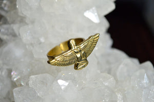 Egyptian Goddess Brass Ring - We Love Brass