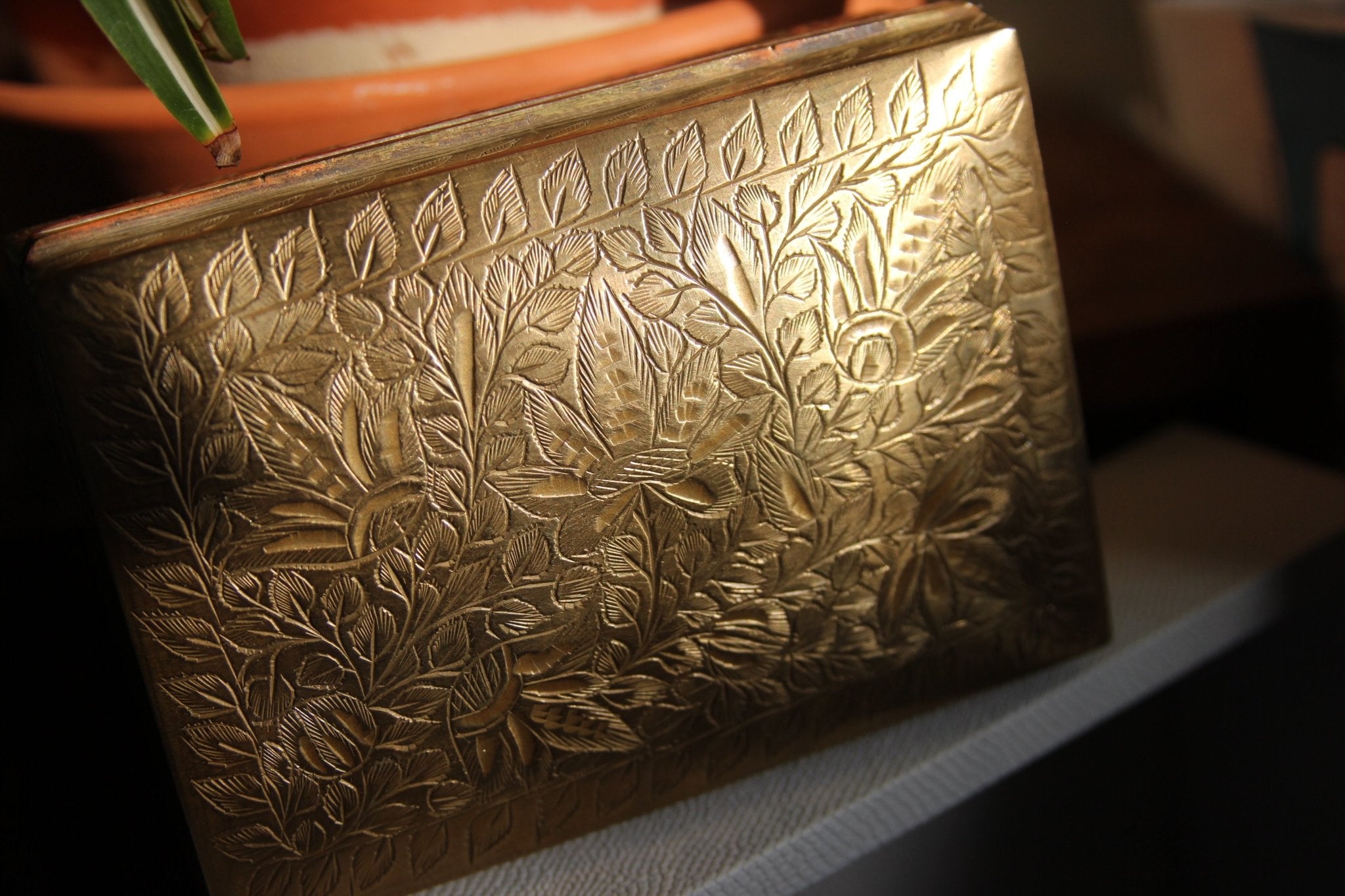 Egyptian Lotus Brass Jewelry Box - We Love Brass