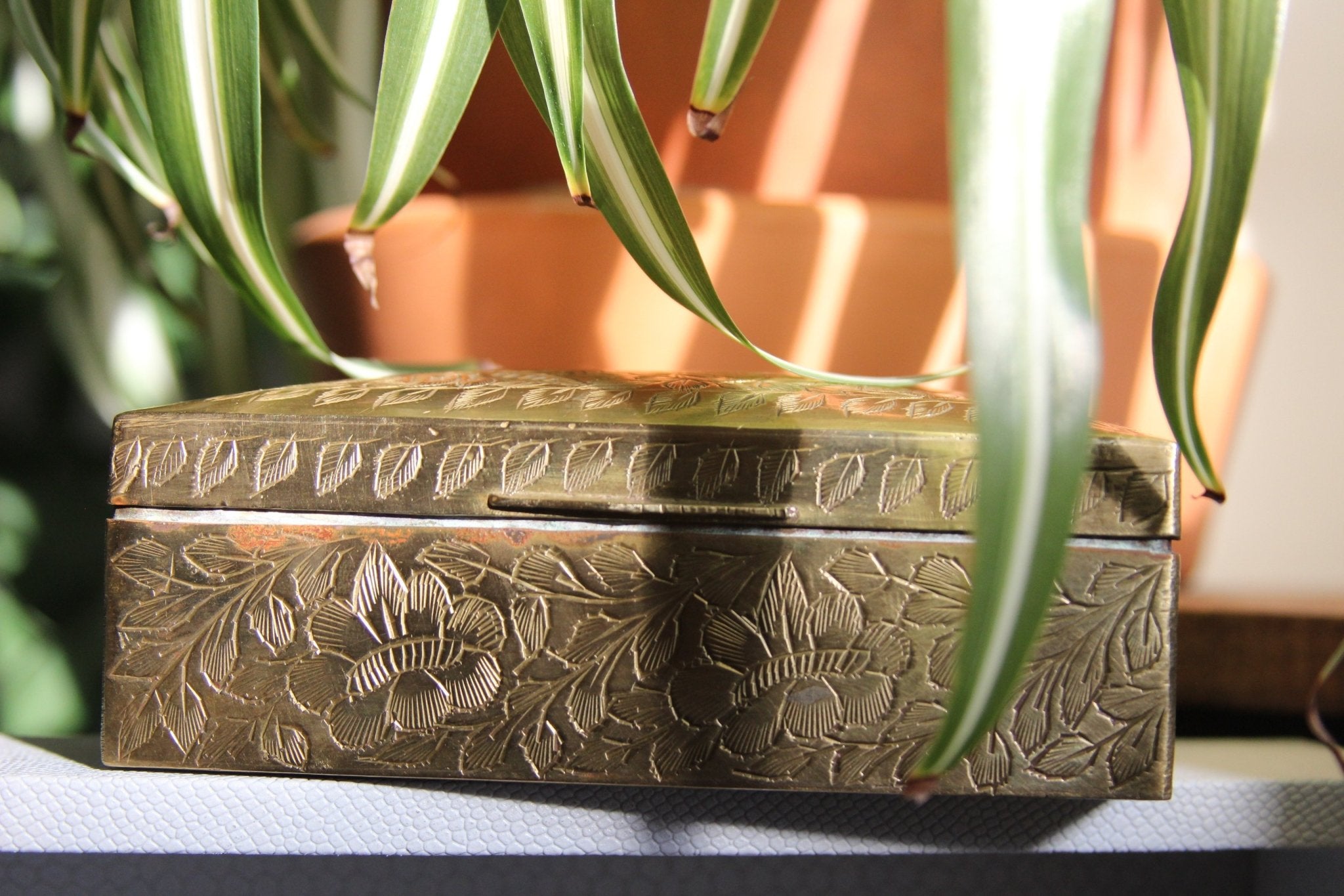 Egyptian Lotus Brass Jewelry Box - We Love Brass