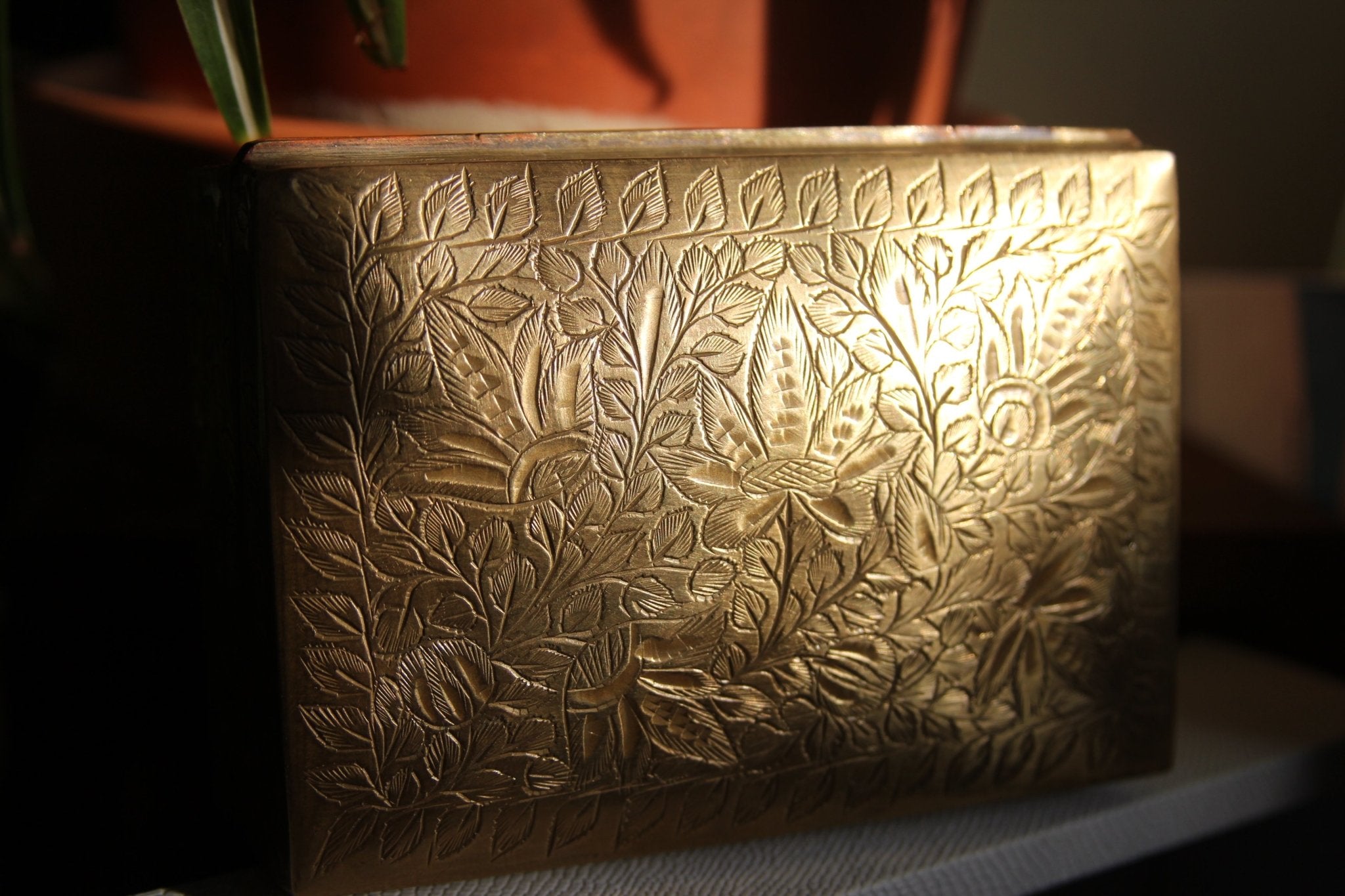 Egyptian Lotus Brass Jewelry Box - We Love Brass
