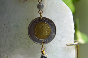 Ethiopian Coin and Hematite Brass Necklace - We Love Brass