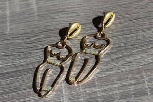 Ethiopian Opal Waistbeads Brass Earrings - We Love Brass