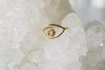 Load image into Gallery viewer, Evil Eye Brass Midi Ring - We Love Brass
