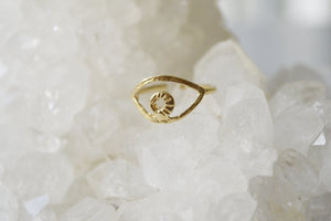 Evil Eye Brass Midi Ring - We Love Brass