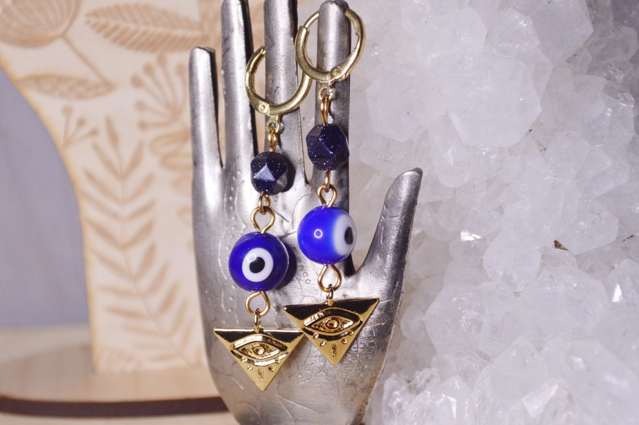 Evil Eyed Brass Earrings - We Love Brass