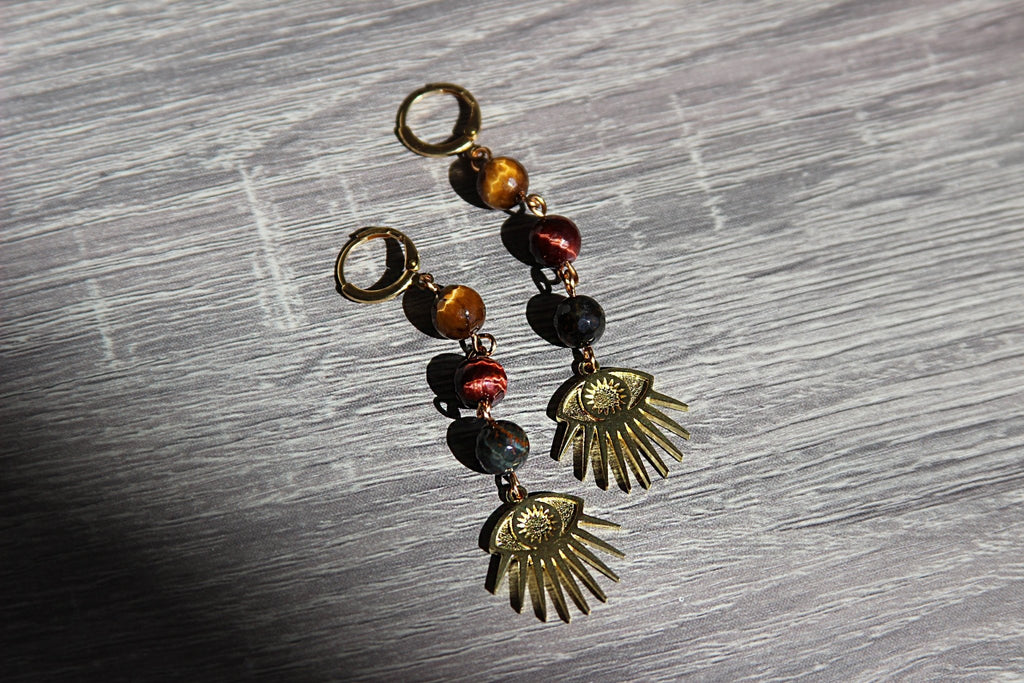 Eye of Tiger Brass Earrings - We Love Brass