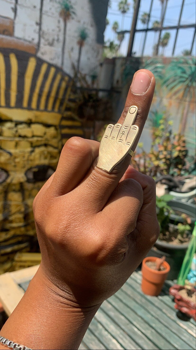 F You, Peace Ring - Golden Treasure Box