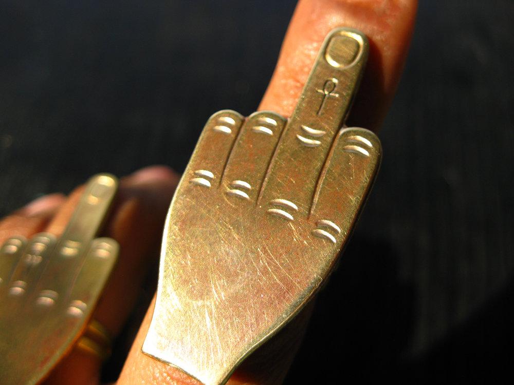 F You, Peace Ring - Golden Treasure Box