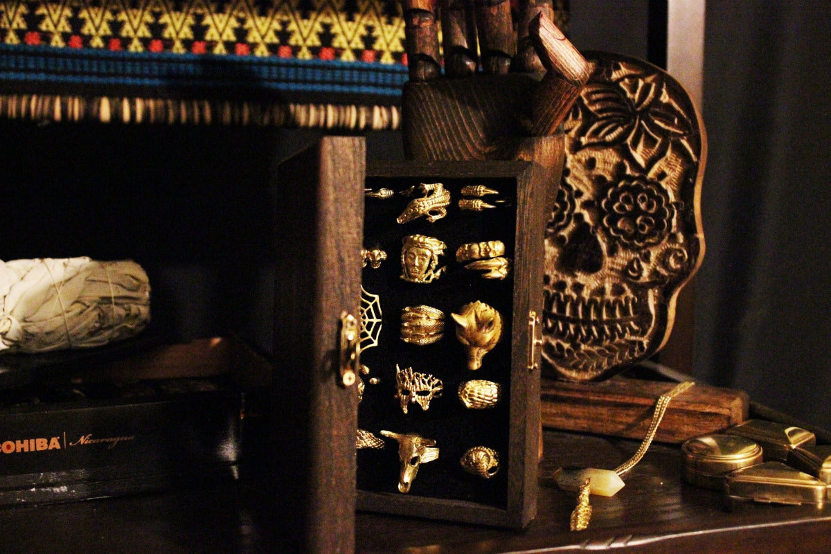 Father's Hallowed Ring Box - Golden Treasure Box