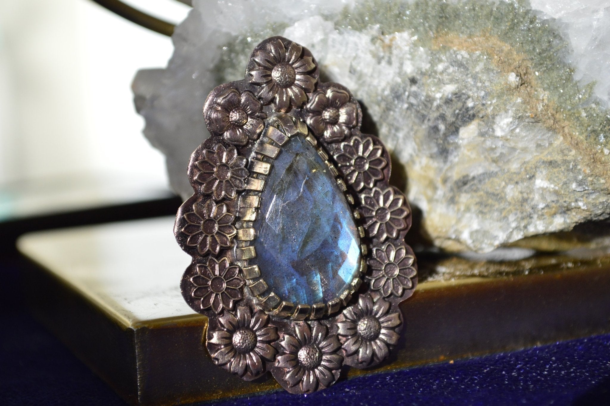 Flor Labradorite Brass Ring - We Love Brass