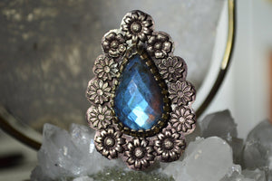 Flor Labradorite Brass Ring - We Love Brass