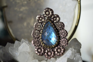 Flor Labradorite Brass Ring - We Love Brass