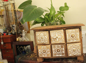 Flora Wooden Tea Box - We Love Brass
