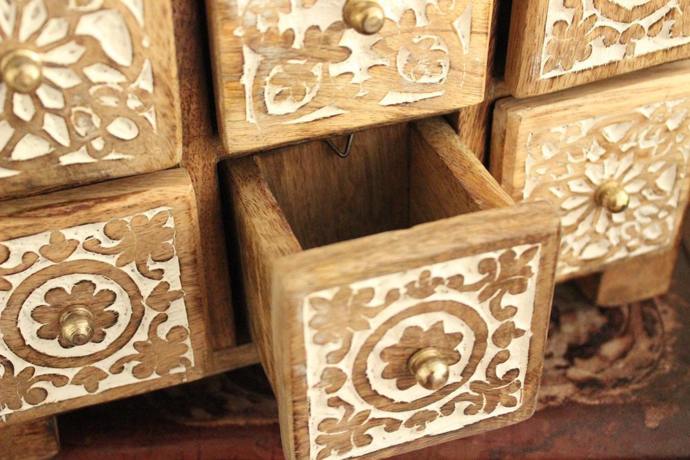 Flora Wooden Tea Box - We Love Brass