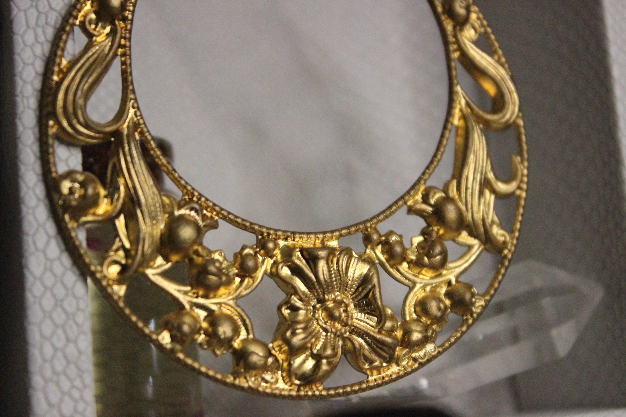 Floral Moon Necklace Brass - We Love Brass