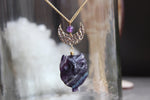 Load image into Gallery viewer, Fluorite Night Owl Brass Crystal Necklace - We Love Brass
