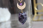 Load image into Gallery viewer, Fluorite Night Owl Brass Crystal Necklace - We Love Brass
