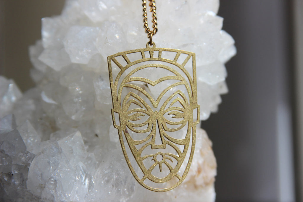 Ganja Man Brass Cameo Necklace - We Love Brass