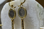 Load image into Gallery viewer, Garvey-I Warrior Jamaican Coin Earrings - We Love Brass
