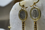Load image into Gallery viewer, Garvey-I Warrior Jamaican Coin Earrings - We Love Brass
