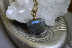 Cargar imagen en el visor de la galería, Geometric Labradorite Crystal Bottle Necklace Set - We Love Brass
