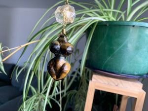 Glisten - Tiger's Eye and Rainbow Citrine Divine Feminine Necklace - We Love Brass