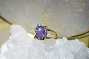 Glittery Galaxy Opal Brass Ring - We Love Brass