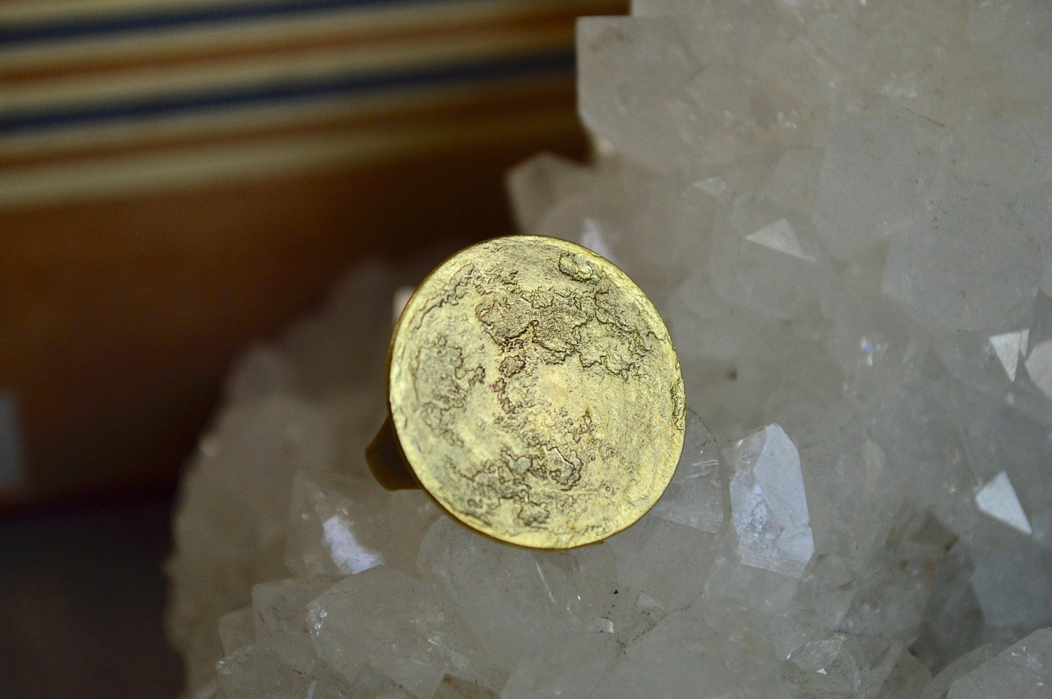 Golden Full Moon Ring - We Love Brass