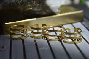 Golden Midi Ring Set - We Love Brass
