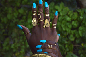 Golden Midi Ring Set - We Love Brass