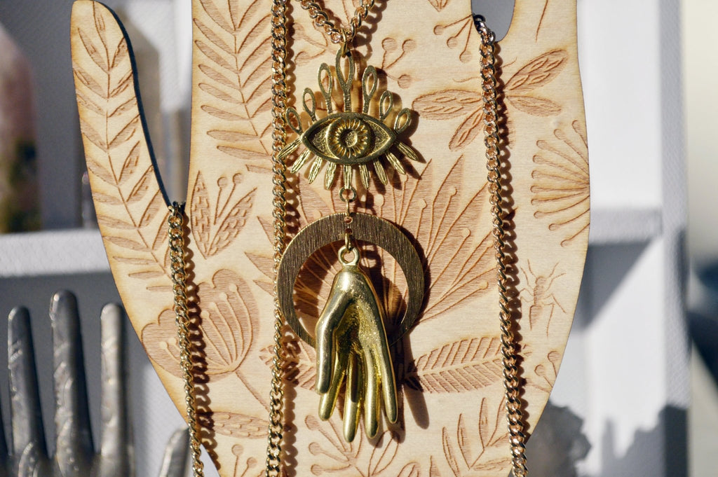 Good Omens Brass Evil Eye Necklaces - We Love Brass