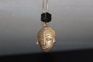 Grounded - Black Tourmaline Brass Necklace - We Love Brass
