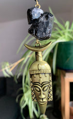 Load image into Gallery viewer, Guerriero - Black Tourmaline Crystal Necklace - We Love Brass
