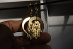 Load image into Gallery viewer, Hamsa Moon Brass Earrings - We Love Brass
