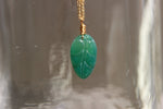 Load image into Gallery viewer, Hand Carved Agate Leaf Brass Necklace - We Love Brass

