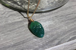 Cargar imagen en el visor de la galería, Hand Carved Agate Leaf Brass Necklace - We Love Brass
