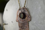 Load image into Gallery viewer, Handmade Hamsa Vintage Glass Necklace - We Love Brass
