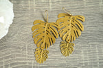 Load image into Gallery viewer, Haus Plants Brass Monstera Earrings - We Love Brass
