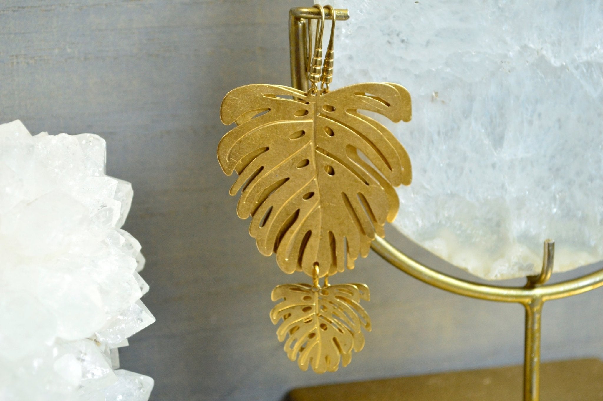 Haus Plants Brass Monstera Earrings - We Love Brass