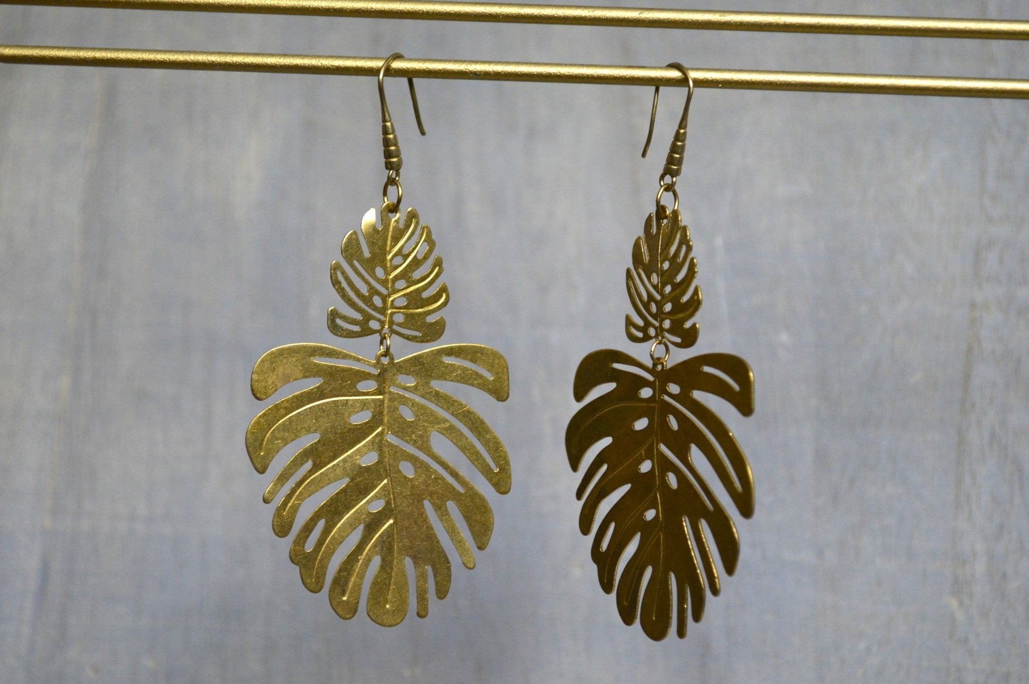 Haus Plants Monstera Earrings - We Love Brass